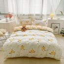 GobekUsa Flowers Print Cotton King Size Bedding Set, Soft & Comfortable Duvet Cover Set