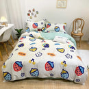 GobekUsa Flowers Print Cotton King Size Bedding Set, Soft & Comfortable Duvet Cover Set