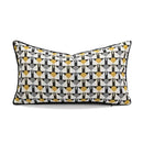 Yellow and white geometric elephant cushion cover living room decor by Decorbites