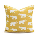Yellow and white geometric elephant cushion cover living room decor by Decorbites