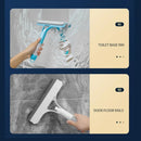 Yellow and white glass cleaning brush squeegee for bathroom tiles by Decorbites