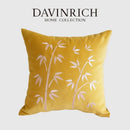 GobekUsa Bamboo Embroidery Yellow Patchwork Art Throw Pillow Cover 45x45cm