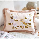 GobekUsa Bamboo Embroidery Yellow Patchwork Art Throw Pillow Cover 45x45cm