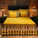 GobekUsa Crystal Velvet Bedspread Set with Super Soft Quilting & Lace Bedskirt