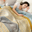 GobekUsa 100% Cotton Stripe Gauze Towel Quilt - Double/Single - Summer Cool Sheet, Air Conditioning Blanket - Perfect for Travel & Home