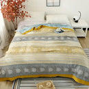 GobekUsa 100% Cotton Stripe Gauze Towel Quilt - Double/Single - Summer Cool Sheet, Air Conditioning Blanket - Perfect for Travel & Home