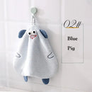 Yellow cartoon pig plush hand towel for bathroom or kitchen by Decorbites