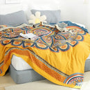 GobekUsa Cotton Mandala Leisure Blanket - Soft Double Nap Bedspread & Sofa Towel