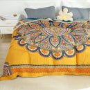 GobekUsa Cotton Mandala Leisure Blanket - Soft Double Nap Bedspread & Sofa Towel