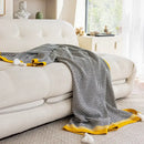 GobekUsa Knitted Diagonal Stripe Sofa Blanket for Warm Autumn Winter Home Decor