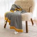 GobekUsa Knitted Diagonal Stripe Sofa Blanket for Warm Autumn Winter Home Decor