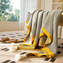 GobekUsa Knitted Diagonal Stripe Sofa Blanket for Warm Autumn Winter Home Decor