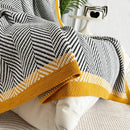 GobekUsa Knitted Diagonal Stripe Sofa Blanket for Warm Autumn Winter Home Decor