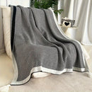 GobekUsa Knitted Diagonal Stripe Sofa Blanket for Warm Autumn Winter Home Decor
