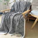 GobekUsa Knitted Diagonal Stripe Sofa Blanket for Warm Autumn Winter Home Decor