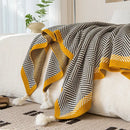 GobekUsa Knitted Diagonal Stripe Sofa Blanket for Warm Autumn Winter Home Decor