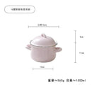 GobekUsa Enamel Stock Pot with Lid, 1.5L Multi-Purpose Cooking Pot for Kitchen Soups and Porridge