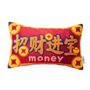 GobekUsa Good Fortune Embroidered Cozy Cushion Cover for Sofa, Chair - Chinese Features