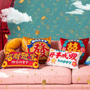 GobekUsa Good Fortune Embroidered Cozy Cushion Cover for Sofa, Chair - Chinese Features