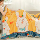 GobekUsa Cartoon Flannel Blanket: Soft & Skin-Friendly for Summer & Autumn Beds.