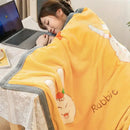GobekUsa Cartoon Flannel Blanket: Soft & Skin-Friendly for Summer & Autumn Beds.