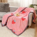 GobekUsa Cartoon Flannel Blanket: Soft & Skin-Friendly for Summer & Autumn Beds.