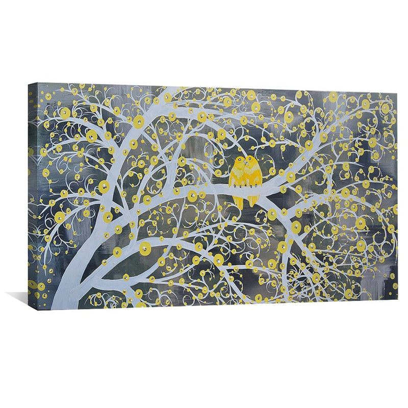 Yellow Gray Day Canvas