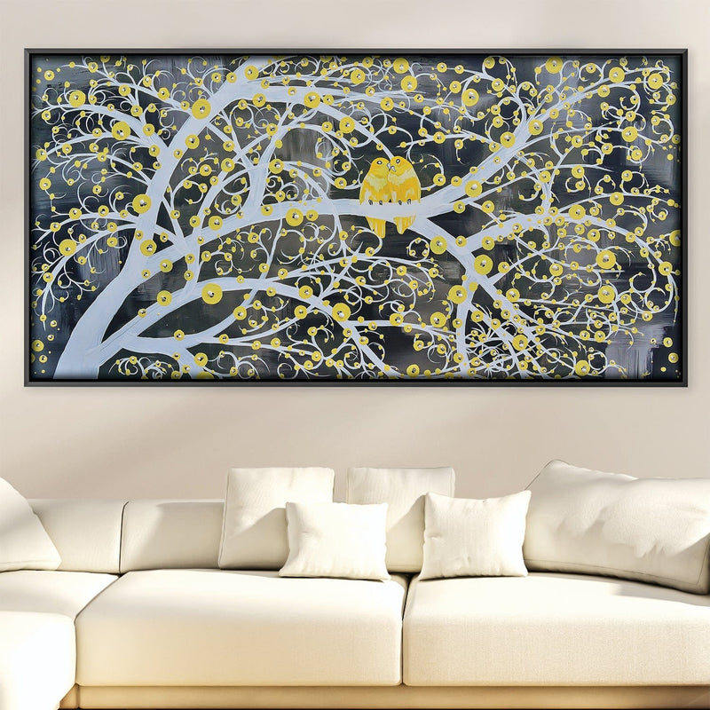 Yellow Gray Day Canvas