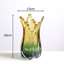GobekUsa Green Glass Vase Hydroponics Table Decoration for Artificial Flowers