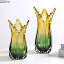 GobekUsa Green Glass Vase Hydroponics Table Decoration for Artificial Flowers