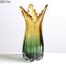 GobekUsa Green Glass Vase Hydroponics Table Decoration for Artificial Flowers