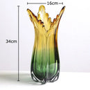 GobekUsa Green Glass Vase Hydroponics Table Decoration for Artificial Flowers