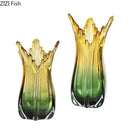 GobekUsa Green Glass Vase Hydroponics Table Decoration for Artificial Flowers