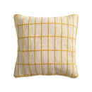 Yellow & grey cotton woven check cushion cover living room by Decorbites