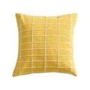 Yellow & grey cotton woven check cushion cover living room by Decorbites