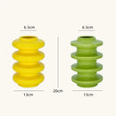 Yellow & lime geometric circles abstract ceramic vase living room by Decorbites
