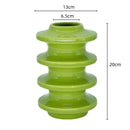Yellow & lime geometric circles abstract ceramic vase living room by Decorbites