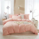 GobekUsa Furball Tasseles Bedding Set | King/Queen Duvet Cover & Washed Quilt Cover Set