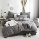 GobekUsa Furball Tasseles Bedding Set | King/Queen Duvet Cover & Washed Quilt Cover Set