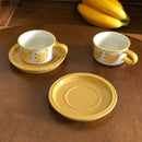 Yellow & red fruits pattern porcelain coffee mug set dining room by Decorbites