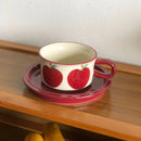 Yellow & red fruits pattern porcelain coffee mug set dining room by Decorbites