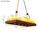 GobekUsa 16-Light Yellow Restaurant Pendant Lighting with Wood Candlestick Island Light Fixture