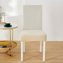 Yellow ribbed fleece chair cover for dining room seat protection by Decorbites