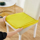 Yellow ribbed fleece chair cover for dining room seat protection by Decorbites