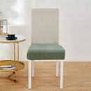 Yellow ribbed fleece chair cover for dining room seat protection by Decorbites