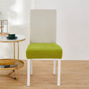 Yellow ribbed fleece chair cover for dining room seat protection by Decorbites