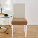 Yellow ribbed fleece chair cover for dining room seat protection by Decorbites