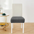 Yellow ribbed fleece chair cover for dining room seat protection by Decorbites