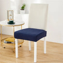 Yellow ribbed fleece chair cover for dining room seat protection by Decorbites