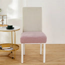 Yellow ribbed fleece chair cover for dining room seat protection by Decorbites